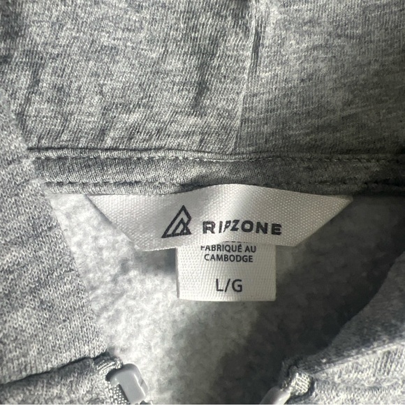 Ripzone  Grey Fleece Full Zip Long Sleeved Cropped Hoodie LARGE - Picture 6 of 8